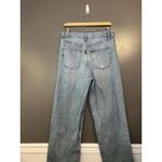 ZARA  Jeans Womens 8 Blue High Rise Straight Leg Distressed Ripped Denim Raw Hem Photo 3