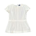 Theory  Carrian Stretch Cotton Peplum Short Sleeve Round Neck Top White S Photo 2