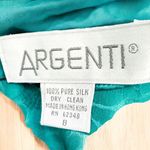 VTG 80s Argenti Silk Womens Dress Size 8 Teal Jacquard Classic Formal Retro Green Photo 2