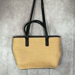 Tan & Black Woven Fabric Shoulder Purse With Side Phone Pocket Photo 3