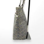 Coach  Blue White Leather Monogram Signature Stripe Tote Photo 3