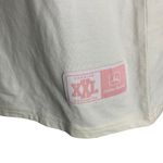 John Deere  Jersey Style T Shirt M White Pink Short Sleeve V Neck Tractors Photo 2