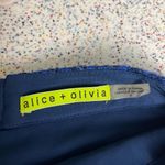 Alice + Olivia  Fefe Blue Tweed Metallic Fringe Hem Mini Skirt Women's Size 2 Photo 3