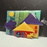 Kitty Cat In Front Of House Signed House Pins By Lucinda Brooch Pin Handcrafted Photo 0