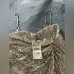 ZARA NWT Knotted Sequin Silver Dress Size M Photo 10
