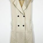 Zara Faux Vegan Suede Collared Microfiber Double Breasted Belted Trench Dress M Photo 0