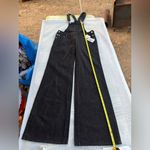 NEW RED VALENTINO WOMENS 42 Black Denim Overalls Made Italy Wide Leg Photo 2