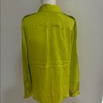 Trina Turk  Women's Silk Blend Button Down Blouse, Laguardia Lime, Size XL, NWT Photo 5