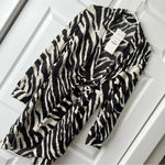 ZARA NWT  Tan and Black Zebra Print Geometric Wrap Dress Size Large Photo 2