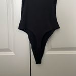 Good American NWT Black Ribbed Racerback Spaghetti Strapped Tank Top Bodysuit Photo 3