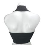 ZARA Women's Black Sleeveless Rib Knit Halter Strap Square Neck Crop Tank Top S Photo 1