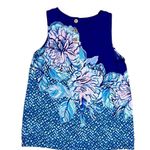 Lilly Pulitzer Iona Top Mr Peacock Blue Plant One on Me Sleeveless Fitted MEDIUM Photo 2
