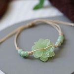 Green Lotus Beaded Bracelet Symbolizes Peace and Beauty Photo 2