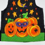 Handmade Halloween Vest Pumpkins Ghost Bat Funny Silly Party Teacher Women Black Photo 5