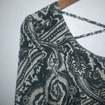 Blue Pepper M/L Long Sleeved Shift Lined Mini Dress Black Creme Paisley Pattern Size L Photo 3