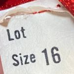 Vintage 80s Brocade Midi Dress Embossed Floral Pattern Blouson Pleated Red 10 Photo 9