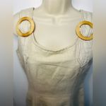 Vintage Y2K Switch USA Womens Linen Beige Fitted Dress Size 5 Buckle Accents Photo 1