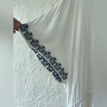 Stella & Dot  White/Navy Swim Cover Embroidered Lace Shirt, Tie Waist; size M Photo 2