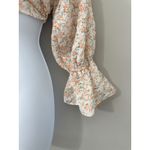 HYFVE Floral Crop Top Medium Long Sleeve Tie Back Square Neck Boho Cottagecore Photo 1