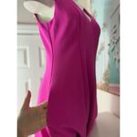 Donna Morgan Hot Pink Crepe Sleeveless V-Neck Fit & Flare Midi Dress Size 6 Photo 3