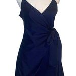 Selfie Leslie  navy blue v-neck sleeveless mini wrap dress size S Photo 0