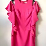 Trina Turk  Lambada Cascade Ruffle Cold Shoulder Mini Dress Pink 4 Photo 2