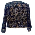 Karl Lagerfeld printed black and gold velvet jacket and skirt suit. Size 6. EUC. Photo 2