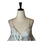 Chelsea And Walker Shirt Women 8 Ivory Floral Silk Blend Asymmetric Becky Cami Green Photo 4