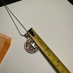 Rhinestone Texas Longhorn Round Pendant Silver Tone Chain Necklace NWOT Photo 4