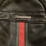 Senyunuo Black Faux Leather Sling Bag Backpack Travel Unisex Photo 2