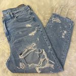 American Eagle  Mom Jeans Size 16 Short Distressed Bleach Splatter Photo 5