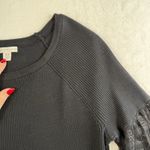 Cato  14 / 16 Top Lace Bell Sleeves Black Whimsigoth Fairy Ribbed Pullover Fitted Photo 3