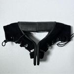 ASOS Black Faux Suede Lace Up Peep Toe Block Heels Photo 6