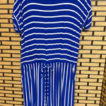 Chic Soul  Blue And‎ White Stripe Jumpsuit Size 3X Photo 0