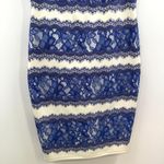 Tadashi Shoji Neoprene Lace Overlay China Blue Snow Cap Sleeve Dress Size 8 Photo 3