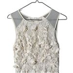 Thistlepearl Coquette Boho Cream Crotchet Lace Sleeveless Flower Dress Sz 2 Photo 3