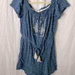 Rewind : Denim Blue Floral Romper- M Photo 0