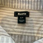 Roots  White & Black Striped Long Sleeve 100% Cotton Dress Women’s Size Small Photo 6