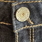 Almost Famous Vintage Denim Dark Blue Embellished Studded Ripped Mini Skirt Sz 7 Photo 5