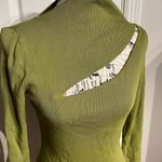 Cyrus Vintage Y2K Mock Cutout Knit Sweater Blouse Pullover Women's Green Small Photo 1