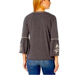Johnny Was Boho Gray Embroidered Bell Sleeve 3/4 Sleeves small Photo 2