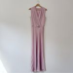 NEW Favorite Daughter Nita Sleeveless Satin Maxi Dress Pastel Lavender 6 Pink Photo 3