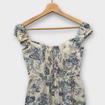 Reformation Bridgton Floral Off The Shoulder Linen Midi Dress Size 2 Photo 3