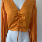 Cupcakes and Cashmere NWT!  Orange Women's Shirred Front Crop Top, Sz: M (b25) Photo 0