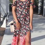 EXPRESS  Women's Off Shoulder Floral Double Slit Midi Dress Multicolor Size small Photo 1