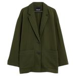 Madewell  Textured Cotton Chore Blazer Jacket, Olive Green – Women’s Size M Photo 0