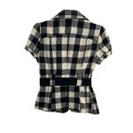 Twenty One  wool blend belted puff short sleeve buffalo plaid top jacket Y2K M Photo 2