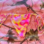 rj swim pink and yellow gradient tie side high waisted bikini bottoms Photo 1