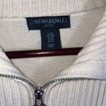 Cynthia Rowley  Active‎ Women's Sweater Medium Beige Half Zip Pullover Pink Trim Photo 2