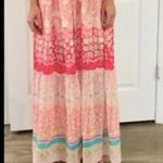 NEW House Of Harlow 1960 Ruffled Tiered Floral Metallic Maxi Dress Yellow Size XS Photo 3